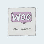 Minimalist hand-drawn 'Woo the album' cover art graphic.