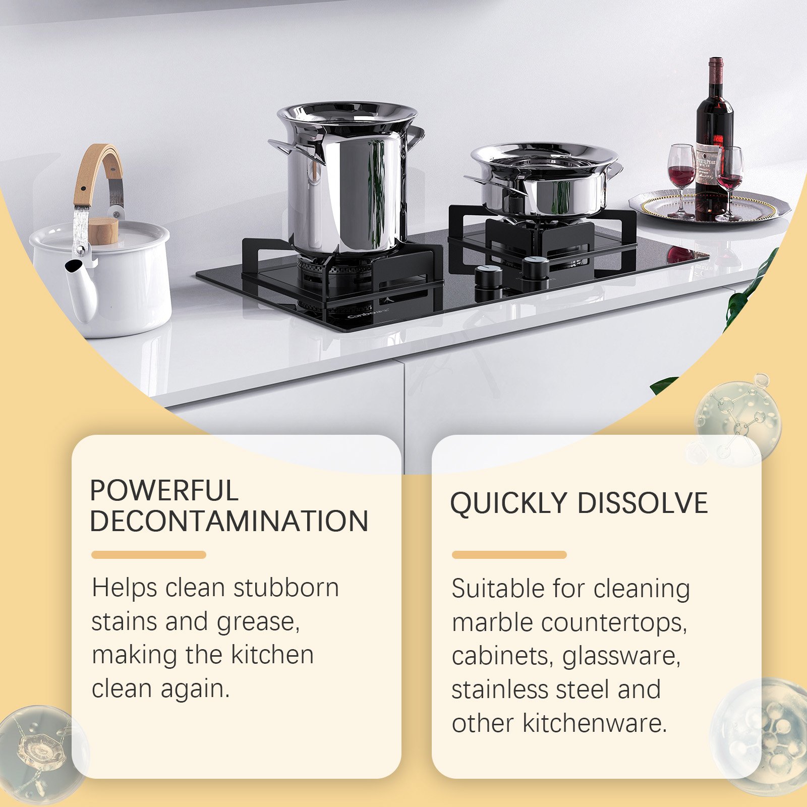 Kitchen Grease Cleaner Kitchen Cookware Cooktop Range Hood Oil And Stain Remover - Image 4