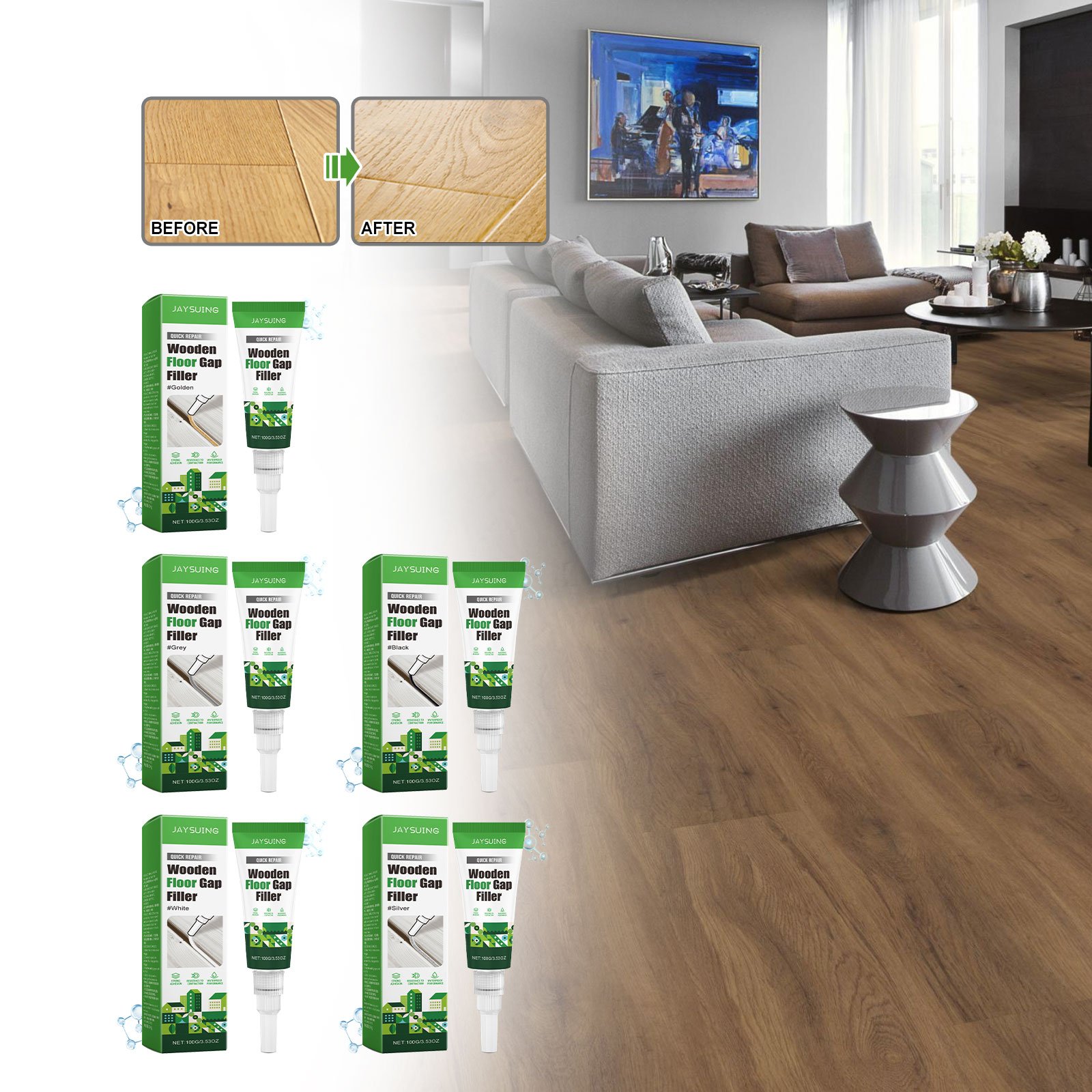 Jaysuing Sealant Solid Wood Furniture Floor Scratch Repair Gap Filling Pointed Sealant Sealant - Image 6