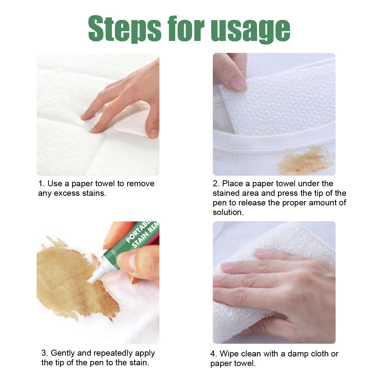 Portable Precision Stain Remover Pen, Free Wash Remove Oil Stains Yellow Clothes Clean And Decontamination Pen - Image 7