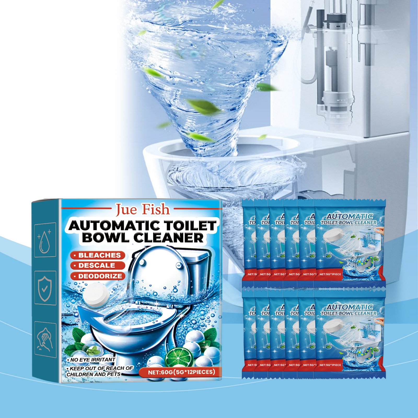 Automatic Toilet Cleaning Effervescent Tablet Toilet Deodorizer Deodorizer Automatic Toilet Odor Effervescent Tablet - Image 3