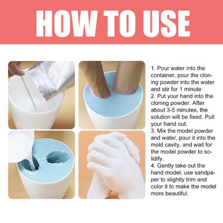 Hand Casting Kit, Three-Dimensional Hand Model Plaster Clone Model Homemade Commemorative Gift Crafts - Image 6