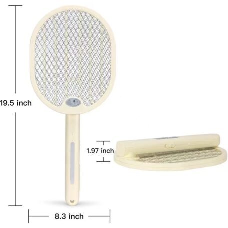 Foldable Electric Fly Swatter - Bug Zapper - Rechargeable Fly Zapper Racket Rotatable Handle Design with 3-Layer Safety Mesh - Image 6