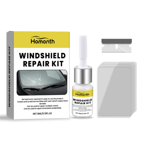 Homonth A Three-Piece Set, For Car Windshield Care, Including A Windshield Crack Repair, Cleaning And Refurbishment Kit