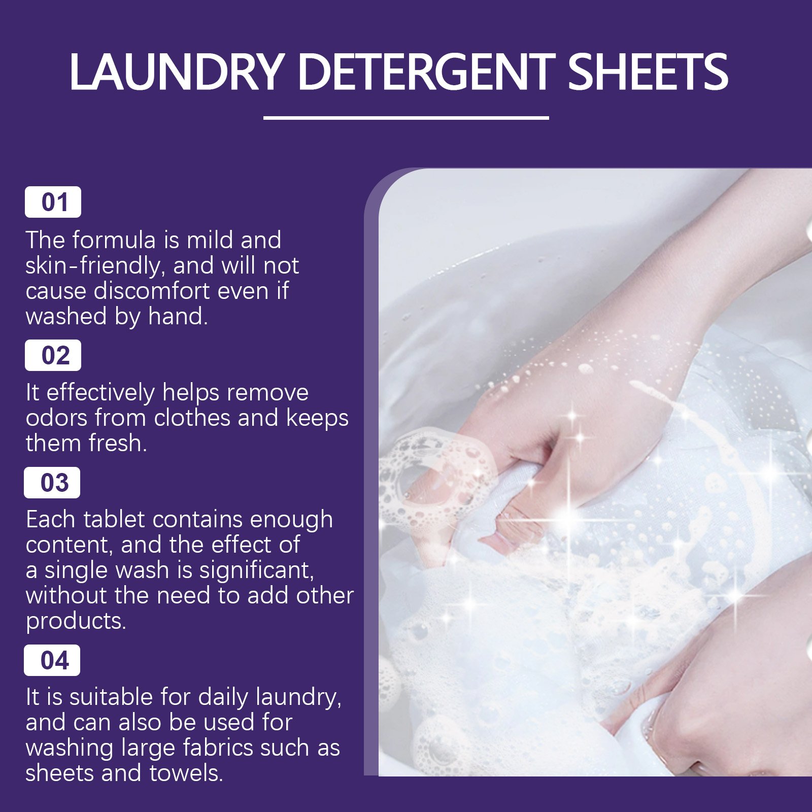 Laundry Detergent Gently Cleans Clothes Decontamination Long-Lasting Fragrance Cleaning Laundry Bubble Paper - Image 4