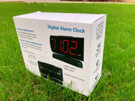 GING YHAU alarm clock large digital rotating base 2-level brightness digital clock bedroom bedside alarm clock - Image 2