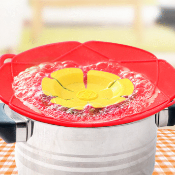 Silicone spill proof lid for household kitchens dust-proof splash proof boiling proof silicone lid flower shaped spill