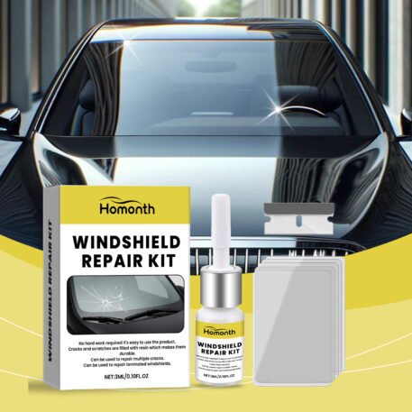 Homonth A Three-Piece Set, For Car Windshield Care, Including A Windshield Crack Repair, Cleaning And Refurbishment Kit - Image 2