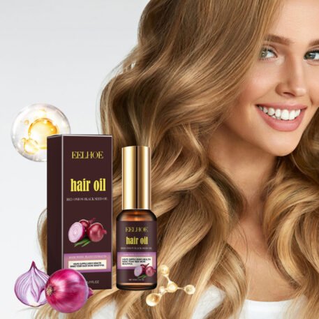 Eelhoe Red Onion And Black Seed Oil Hair Care Essential Oil, Nourishing And Nourishing Hair, Smoothing And Repairing Dry Hair - Image 2