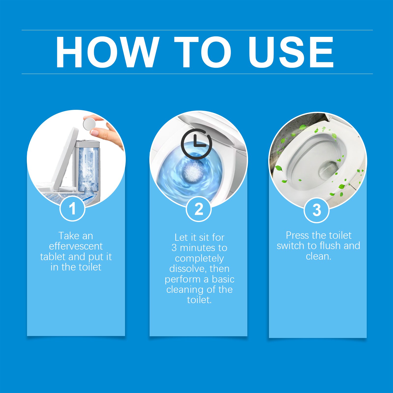 Automatic Toilet Cleaning Effervescent Tablet Toilet Deodorizer Deodorizer Automatic Toilet Odor Effervescent Tablet - Image 7