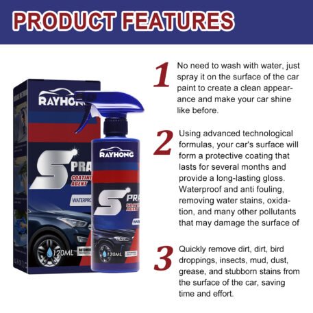 Car Coating Agent Spray, Car Paint Maintenance Paint Decontamination Brightening Nano Coating Spray Coating Agent - Image 5