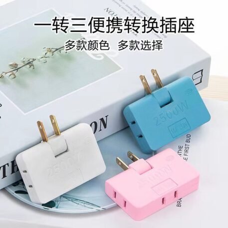 180-Degree Rotating Socket Wireless One-Turn Three-Plug (White) Household Two-Hole Socket Two-Pin Converter - Image 8